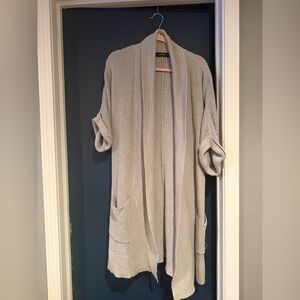 Ralph Lauren Light Gray Open-Front Cardigan